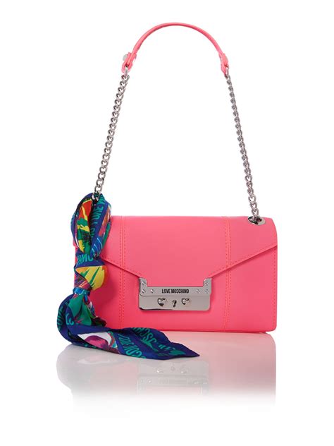 Love Moschino Pink Small Flapover Shoulder Bag In Pink Lyst