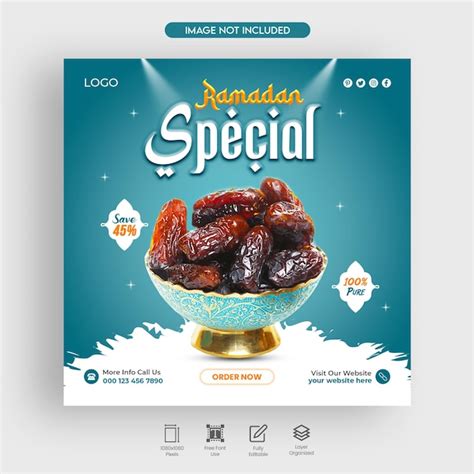 Premium Psd Ramadan Special Dates And Iftar Food Social Media
