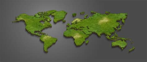 Mapa Do Mundo 3d Foto Premium