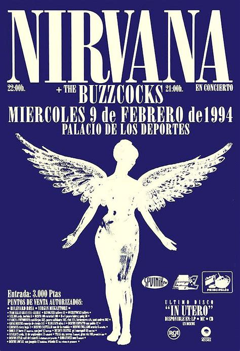 Nirvana 1994 Madrid Vintage Music Posters Nirvana Graphic Concert