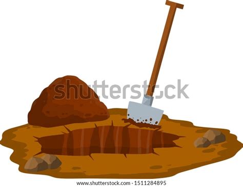 Digging Hole Shovel Dry Brown Earth Stock Vector Royalty Free 1511284895