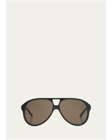 Gucci Archive Details Acetate Aviator Sunglasses In Natural For Men Lyst