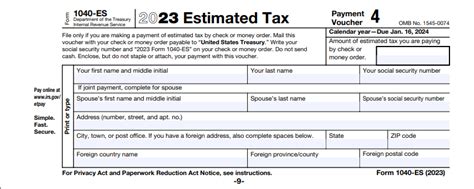2023 Estimate Tax Form Printable Forms Free Online