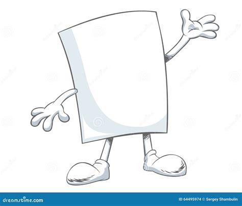 Personaje De Dibujos Animados Del Papel En Blanco Ilustración Del