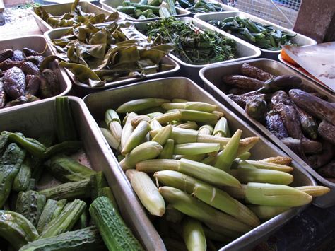 Ulam2 yg telah dipetik fresh dari ladang. Goboklama: Restoran Nasi Ulam di Kota Bharu, Kelantan