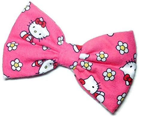 pink hello kitty hair bow clip handmade by sweet in the city beauty pink hello