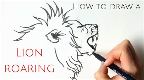How To Draw A Lion Roaring For Beginners YouTube