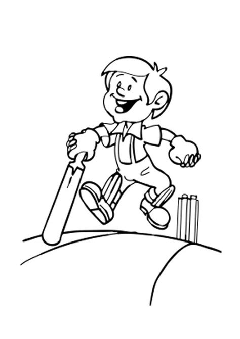 Kids Playing Cricket Coloring Page Coloring Pages Sports Coloring