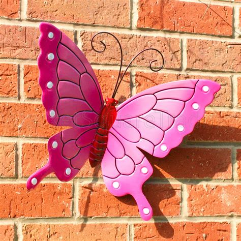 BUTTERFLIES GARDEN DECORATION MULTI COLOURED METAL OUTDOOR BUTTERFLY XL