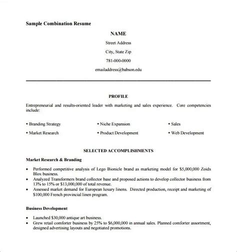 Combination Resume Template Word Free Download