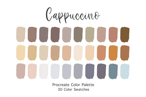 procreate color palette cappuccino color swatches digital etsy canada color palette design