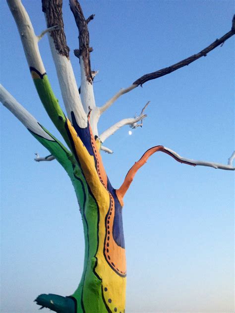 Painted Tree Tree Sculpture Outdoor Sculpture Outdoor Art Outdoor