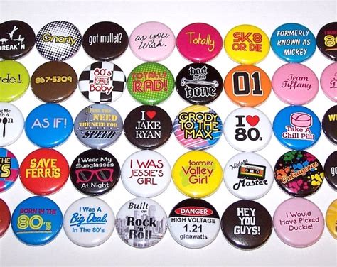 Everything 80s Buttons 40 Pack Party Favors 80s Pins Etsy