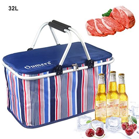 Insulated Folding Picnic Basket Insulated Cooler With Carrying