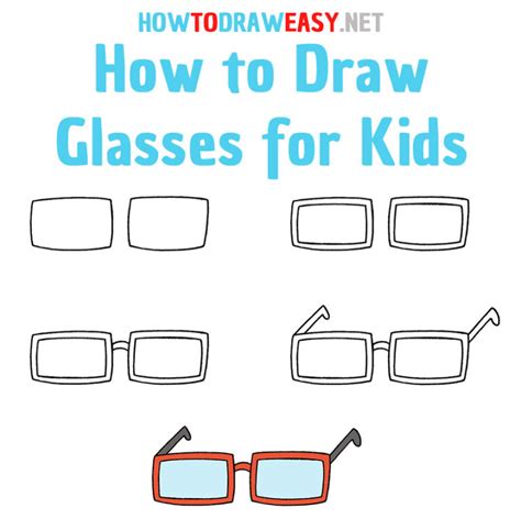 How To Draw Glasses For Kids How To Draw Easy