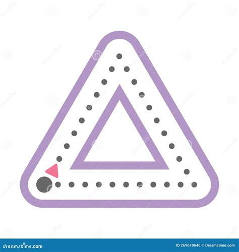 Forma De Triángulo Punteado Para Trazar Líneas Para Niños De Preescolar