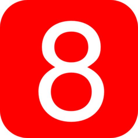 A power of two, being 23 (two cubed). Red, Rounded, Square With Number 8 Clip Art at Clker.com ...