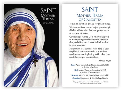 Anyway, it's not my fault de todas formas or de todos modos, yo no tengo la culpa; Mother Teresa Prayer Card (Spanish)