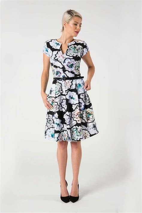 Leina Broughton Bonnie Floral Dress Womens Knee Length Dresses