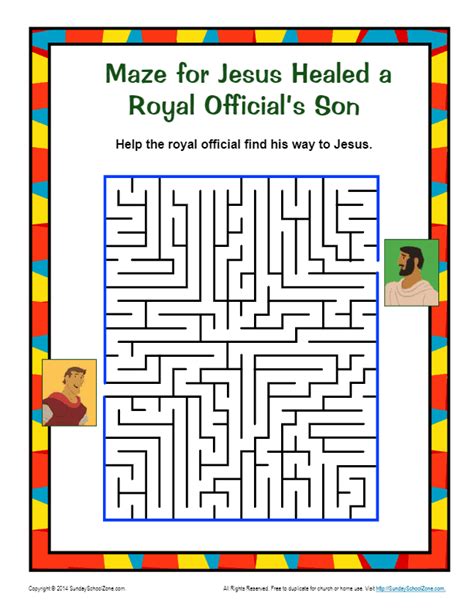 Jesus Healed A Royal Officials Son Maze Puzzle For Children With A