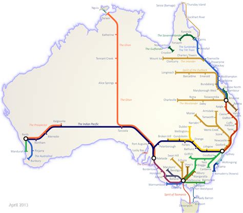 Rail Map Perth Western Australia