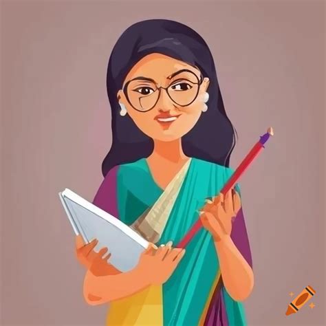 Indian Female Teacher Vector On Craiyon