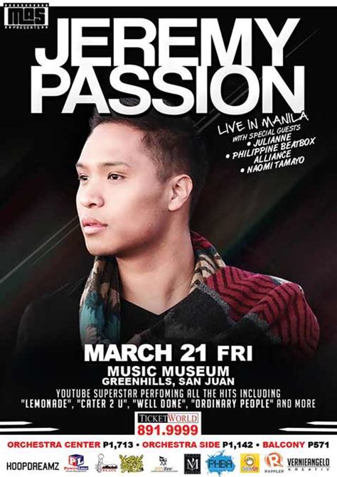 Jeremy Passion Live In Manila Philippine Concerts