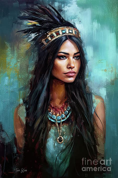 Native American Squaw Digital Art By Tina Lecour Fine Art America