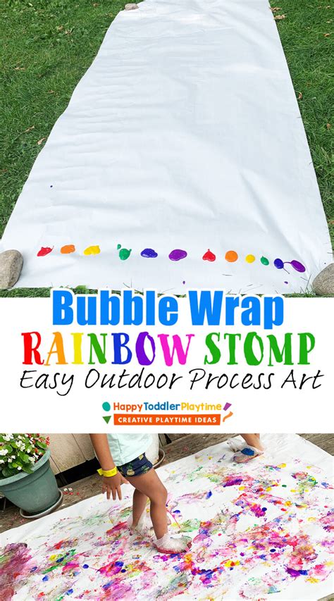 Bubble Wrap Rainbow Stomp Painting Happy Toddler Playtime