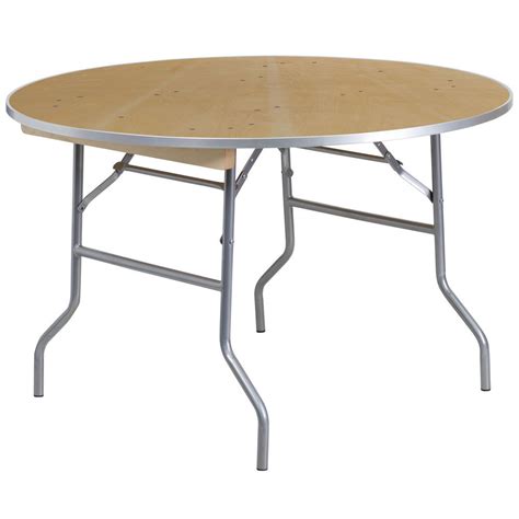 Flash Furniture 48 Round Wood Folding Banquet Table With Clear Coated