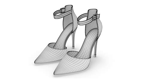 3d Women Shoes Heels Turbosquid 1629886