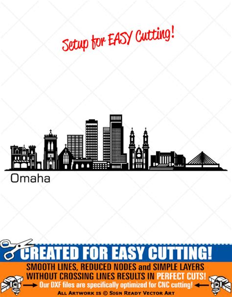 Omaha City Skyline Clipart Vector Clip Art Graphics Digital Etsy