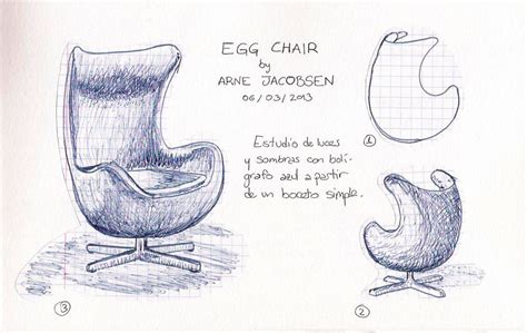 Originally designed in 1958, this is a 2008 production model. Egg Chair by Arne Jacobsen (Study of the lights and shadow ...