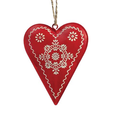 Scandinavian Christmas Folkart Heart Decoration Dotcomtshop