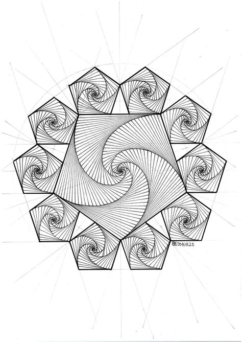 Studies of symmetry traditionally concern themselves with isometric transformations leaving some consider escher's drawing (fig ). #geometry #symmetry #mathart #regolo54 #pentagon #handmade ...