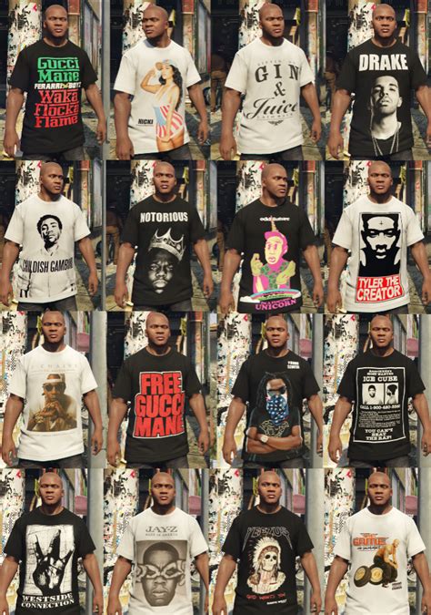 Franklin Hip Hop T Shirt Pack GTA Mods
