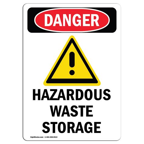 Osha Danger Sign Hazardous Waste Storage Heavy Duty Sign Or Label