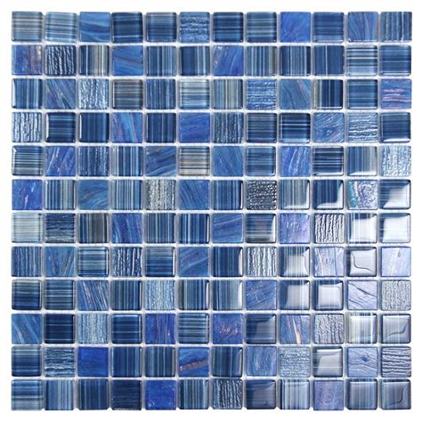 Seven Seas Admiral Blue Polished Glass 1x1 Pool Tile