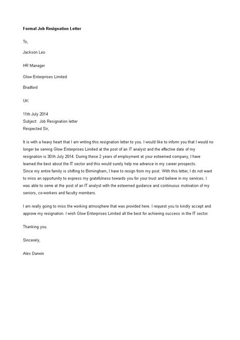Heartfelt Job Resignation Letter Templates At