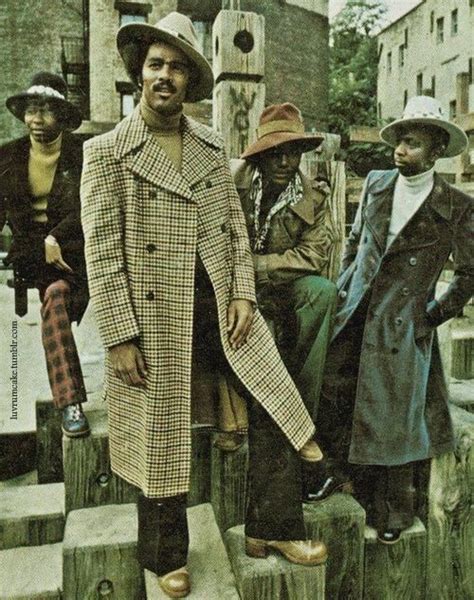 Gentlemen From The 1970s 70s Black Fashion Look Fashion Retro