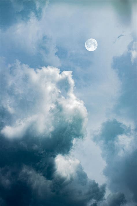 Full Moon In Blue Sky · Free Stock Photo