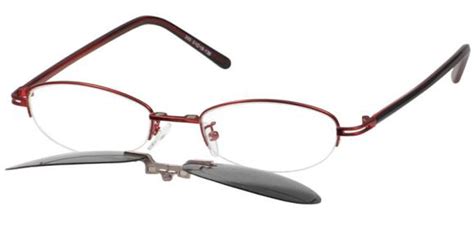 women s mixed material semi rimless frame eyeglasses with matching foldable magnetic clip on