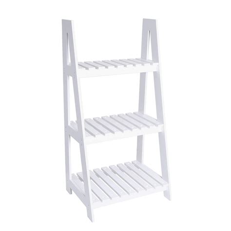 Buy Unfoldable And Waterproof Bigtree 3 Tier White Ladder Shelf