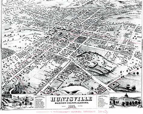 1871 Huntsville Map Bandw Hhc