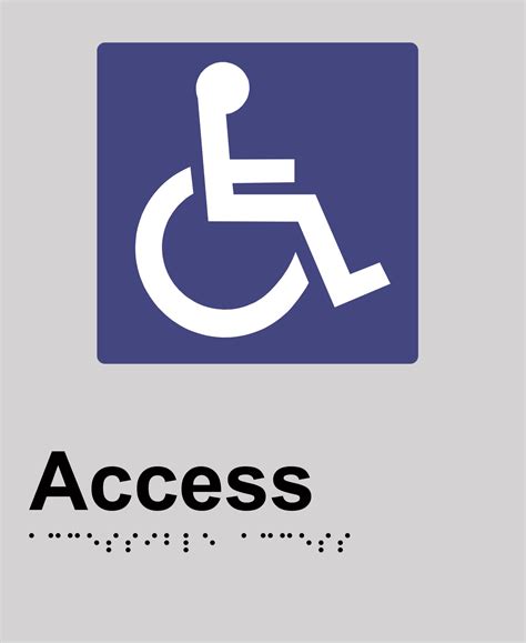 Disabled Access Braille Sign Silverblack