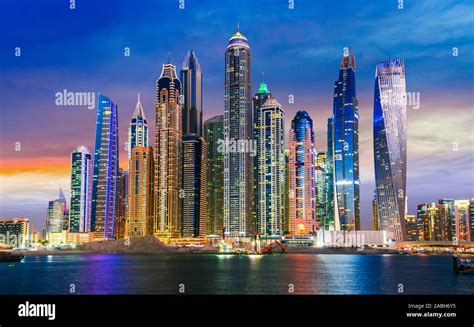 Modern Residential Architecture Of Dubai Marina United Arab Emirates