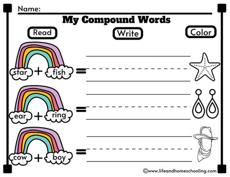 Compound Words Printable Worksheets For Kindergarteners Or 1st Graders
