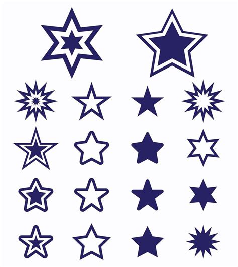Blue Star Icon Set 1228689 Vector Art At Vecteezy