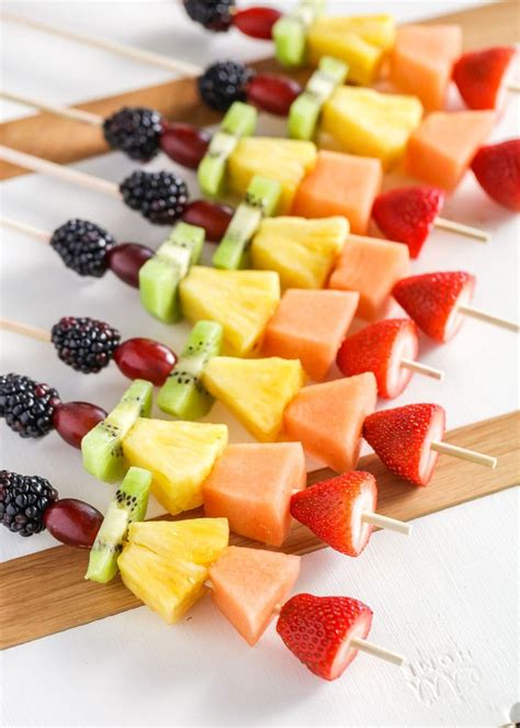 Rainbow Fruit Kabobs Great For Parties Lil Luna