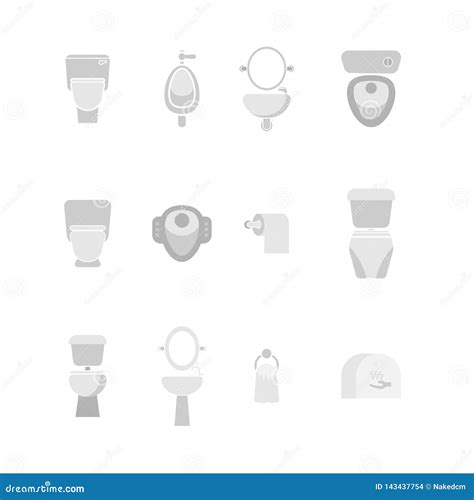 Urinaltoiletsolid Iconsvector Illustrations